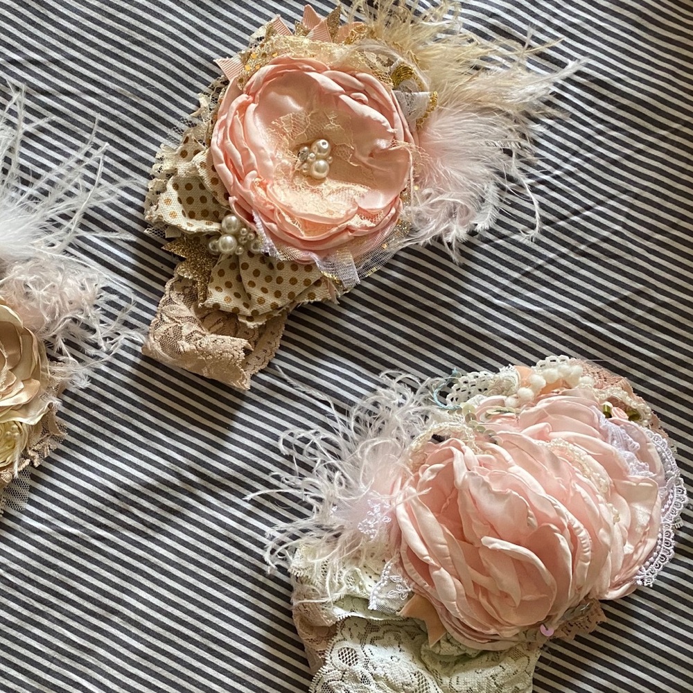 Bundle of 3 cozette couture shabby chic headbands